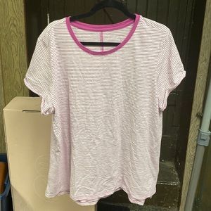 Maison Jules white purple XXL stripe top